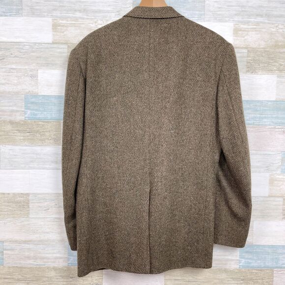 Lands End Tweed Sport Coat Brown Lambswool Wool Two Button USA Mens 43L 43 Long - Picture 5 of 11